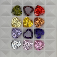 Pierres de zircon cubique synthétique HQ GEMS, taille cœur, 3x3mm à 12x12mm, couleurs variées, qualité 5A, prix de gros Wuzhou CZ