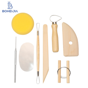 Bomeijia bán chạy nhất bằng gỗ gốm công cụ 8 pcs Thiết lập nguồn cung cấp nghệ thuật mô hình đất sét sáp gốm công cụ Kit - Product Image 1