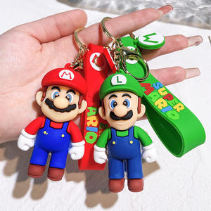 3D lindo dibujos animados PVC Anime llavero Mario Bros llavero personalizado promocional goma llavero coche bolsa colgante llavero - Product Image 5