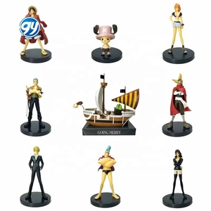 Ensemble de figurines d'anime One Piece <span class=keywords><strong>Luffy</strong></span> Zoro Chopper Sanji Ship 9 pièces, modèle en PVC écologique, en boîte, à collectionner - Product Image 1