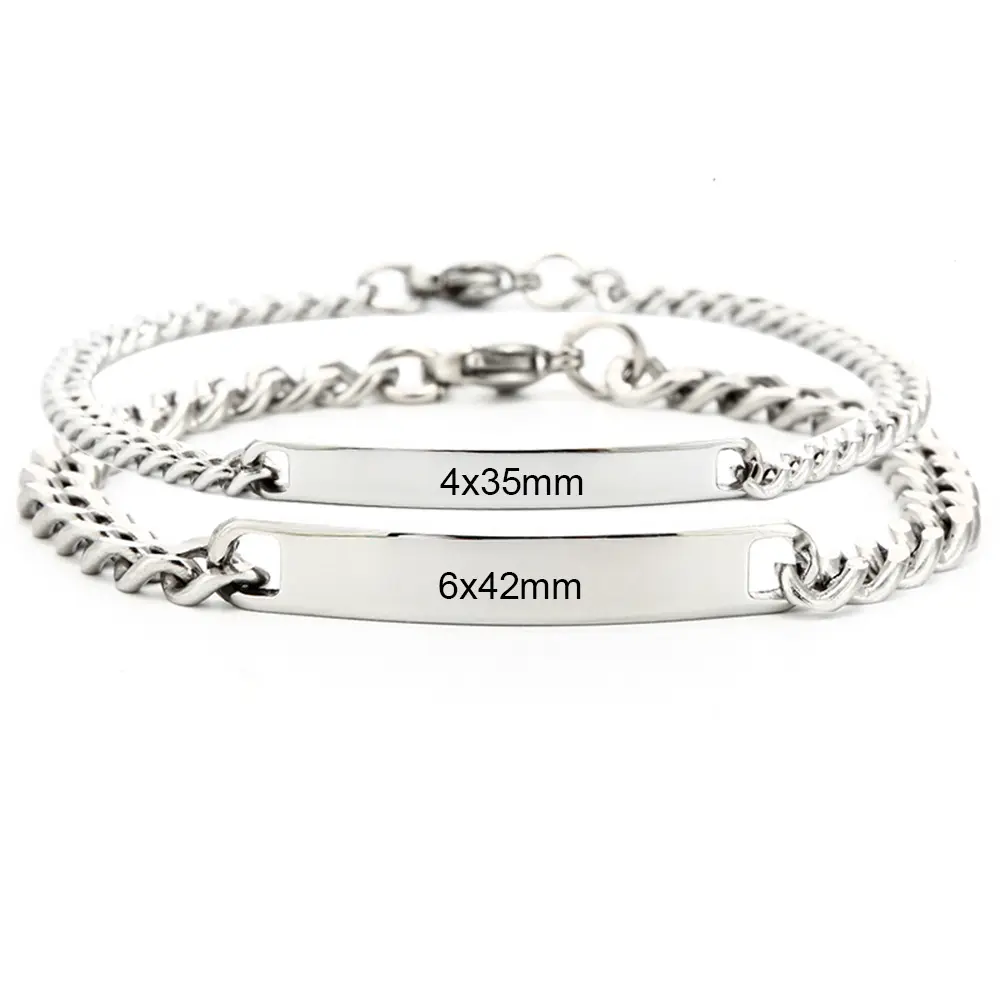 Pulseira personalizada minimalista e dourada, bracelete quadrado personalizado com pedra brilhante e longa em aço inoxidável