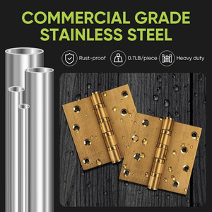 บานพับประตูสแตนเลสแบบโมเดิร์น คุณภาพพรีเมียม สีดำด้าน ขนาด 4x4 นิ้ว พร้อมลูกปืน ความหนา 3 มม. เปิดได้ 180 องศา (1 คู่) - Product Image 3