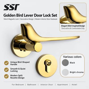 ชุดล็อคประตูแบบก้านโยก Golden Bird พร้อมระบบแม่เหล็กเงียบ สำหรับประตูภายในบ้าน อพาร์ทเม้นท์ และโรงแรม - Product Image 1