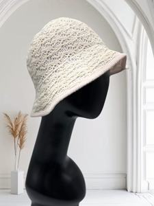 Taiwan Supplier Adult Knitting Beanie 56-58cm Lace Bucket Hat 65% Cotton 35% Polyester for Skiing - Product Image 2