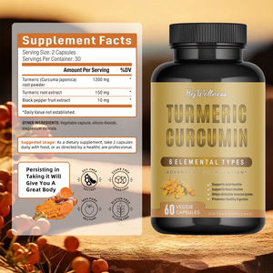 Capsules de supplément d'extrait de plantes biologiques de vente chaude poudre de curcuma pur gingembre curcuma naturel pur - Product Image 2