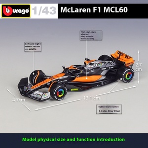 Bburago 1/43 modelo de coche fundido a presión aleación Mcl60 Mclarenn 2023 #4 #81 Formulaa un modelo de coche de Metal juguetes colección de exhibición - Product Image 2