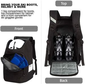 Sac à dos pour bottes de ski, sacs de ski légers pour le snowboard, bagages de voyage durables - Product Image 4