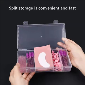 5 Grid Transparent Acrylic Eyelash Extension <b>Storage</b> <b>Box</b> Rectangular Lash <b>Tool</b> Organizer - Product Image 3