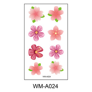 Autocollants de <span class=keywords><strong>tatouage</strong></span> corporel temporaires en papier, motif <span class=keywords><strong>fleur</strong></span> de cerisier rose, <span class=keywords><strong>petit</strong></span> design frais, tendance, pour application sur le visage, vente en gros - Product Image 4