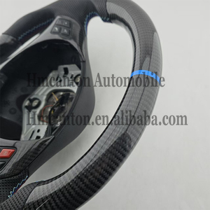Volant sport en cuir perforé et fibre de carbone, design le plus récent, pour BMW E90 E91 E92 E93 Série 3 - Product Image 4