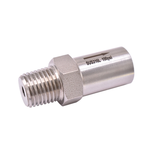 วาล์วระบายแรงดันสแตนเลสแบบปรับได้ ขนาดเกลียวตัวผู้ 1/4 นิ้ว ควบคุมด้วยมือ สำหรับแก๊ส วาล์วนิรภัย 10 บาร์ - Product Image 1