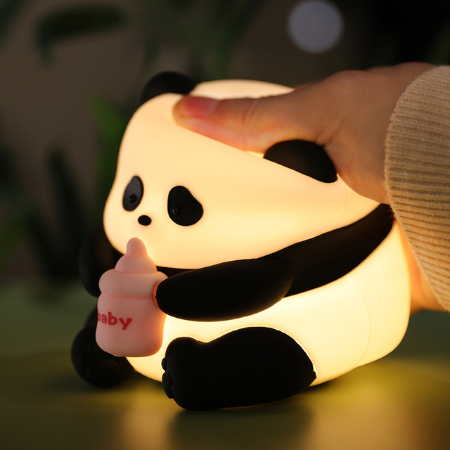 LED Night Light Kids Baby Bedroom Novelty Gift Lamp Pat Touch Switch Control Light Silicone Desk Table Lamp with 7 Color
