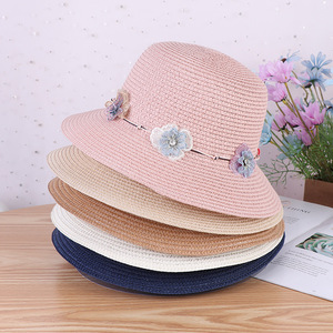 <span class=keywords><strong>2022</strong></span> nouveau Simple femme grande fleur parasol chapeau de paille respirant été mince chapeau de soleil pour la pêche en plein air voyage usage décontracté - Product Image 1