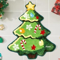 Tapis de salle de bain mignon en forme de flocon de neige de Noël, tapis de maison en forme d'animal, tapis décoratif en forme d'arbre de Noël, tapis de chevet en cachemire pour chambre à coucher