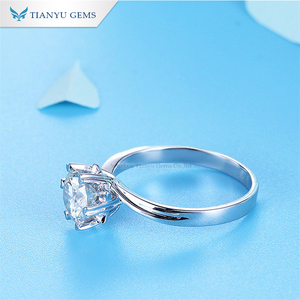 Bague de fiançailles en argent sterling S925 avec diamant moissanite taille brillant Tianyu, bijoux haut de gamme - Product Image 3