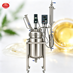 ถังสเตนเลสแบบ50L เครื่องปฏิกรณ์เคมีแบบแผ่นเดียวเครื่องปฏิกรณ์สเตนเลสสตีล - Product Image 1