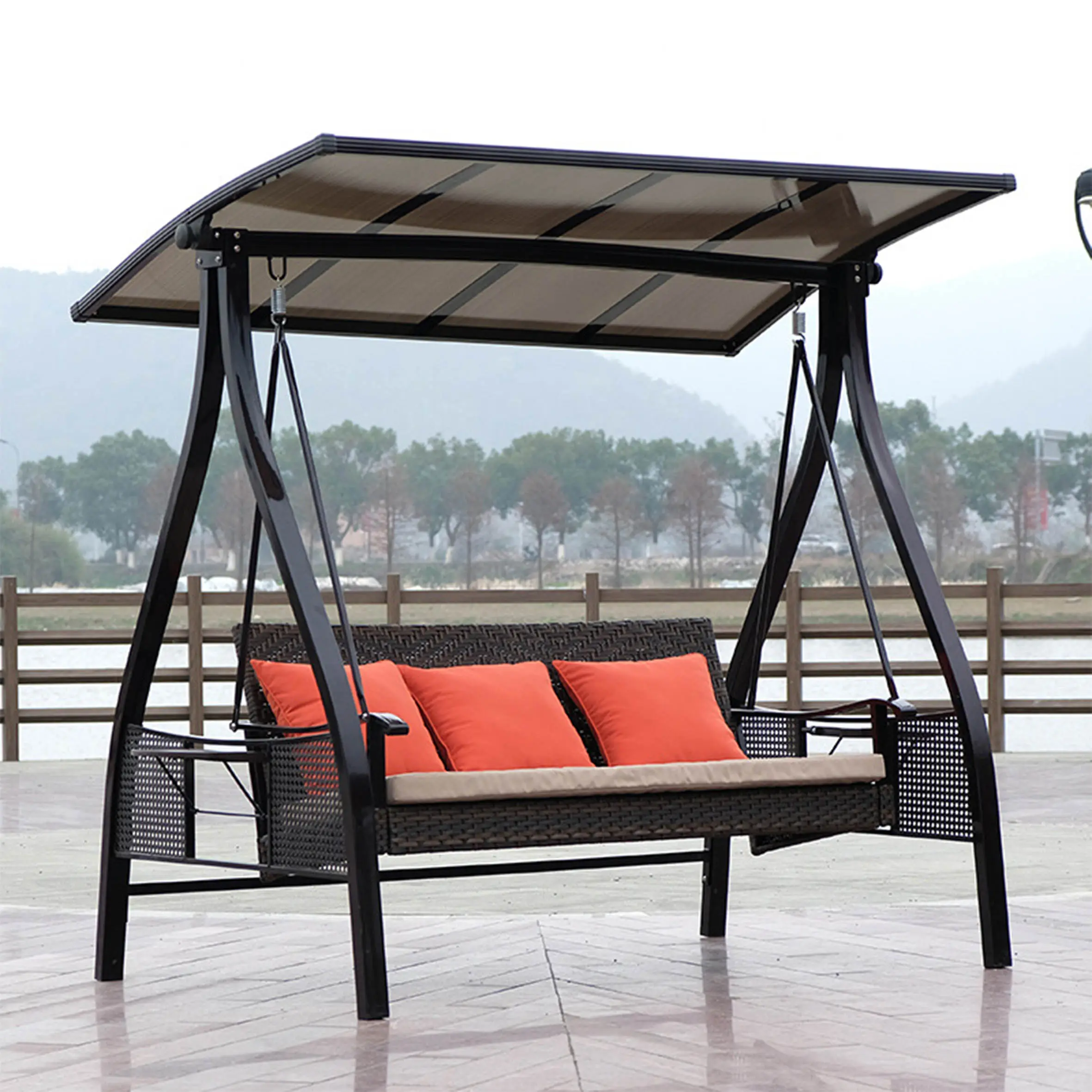 Muebles de exterior populares de acero inoxidable, silla de bola colgante con Marco, silla de burbuja colgante de acrílico para jardín y patio/