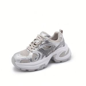 Zapatillas de Plataforma con Suela Gruesa Plateadas de Moda, Transpirables de Malla para Verano 2026, Zapatos Deportivos Casuales Ligeros de Suela Blanda para Mujer - Product Image 6