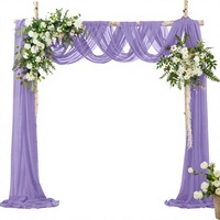 Tissu de drapage pour arche de mariage en mousseline lilas, rideau de fond transparent à 1 panneau, 30x20 pieds, pour cérémonie extérieure, fête, plafond, Chine