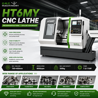 Tour-fraiseuse CNC HT6MY à axe Y, déplacement de ±60 mm, outillage motorisé BMT55, 12 stations, 45° °   Lit inclinable