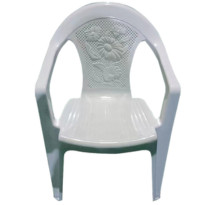 Modern White Outdoor Plastic <b>Garden</b> Stacking <b>Chair</b> with Armrest for Hotels - Product Image 1