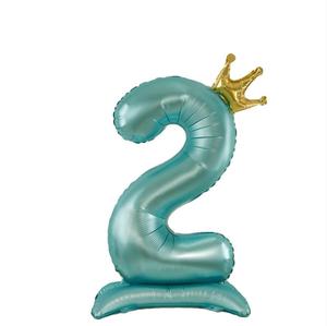 Globo con número de soporte de <span class=keywords><strong>42</strong></span> pulgadas con globos de papel de aluminio con base Decoraciones para fiestas de aniversario de cumpleaños Azul Rosa - Product Image 1