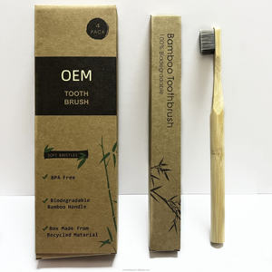 Mango redondo Nano cepillo de dientes Ecológico <span class=keywords><strong>NanoSoft</strong></span> Cerdas OEM cepillo de dientes de bambú con embalaje personalizado y logotipo - Product Image 2