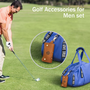 Ensemble d'accessoires de golf compacts et attrayants avec étui suspendu haut de gamme Kit de flacons de golf Cadeau de Noël incroyable pour les fans de golf - Product Image 5
