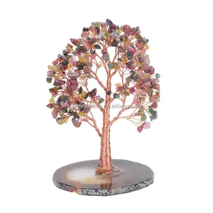 Árbol de turmalina natural de alta calidad, Gema de árbol, ágata, chip base, modelado de árbol, decoraciones de mesa para el hogar, venta al por mayor y más vendido de fábrica