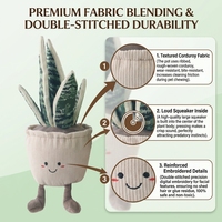 Jouet pour chien en forme de plante en pot, écologique, durable, en peluche succulente, pour jeu de cache-cache, couineur, tulipe, cactus, collection interactive, OEM ODM