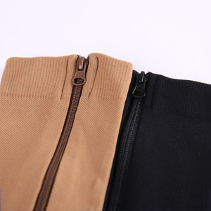 Leg Warmers Solid Color Medium Tube With Zipper Elastic Footed Unisex Sports Compression <b>Socks</b> 100% Cotton - Product Image 1