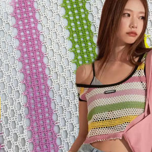 High Quality French Style Yarn Dyed Jacquard Knit Fabric Colourful Crochet Fabric for Women Casual <strong>Shirting</strong> - Product Image 1