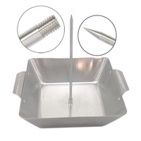 Brochette à broche en acier inoxydable, support vertical pour barbecue