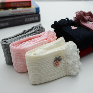 Mallas térmicas para niños de 5 colores de etiqueta privada, pantalones acanalados bonitos y cálidos para niñas pequeñas, mallas para bebés - Product Image 1