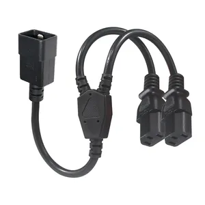 0.75mm Iec Extension Three Way 3 Cable Connector Ac 2 X 2X 320 Pdu Male Female C20 C13 Y Splitter Power Cord