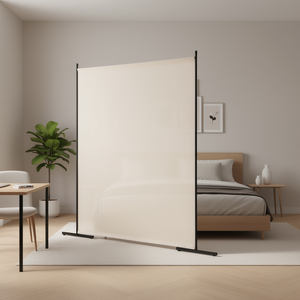 Separador de ambientes independiente beige de un solo panel de 6 pies, pantalla divisoria interior para oficina o dormitorio, separación de espacios privados - Product Image 2
