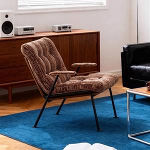 Fauteuil en tissu de style rétro, chaise de salon rayée kaki, pour adultes et personnes âgées - Product Image 2