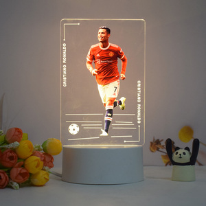 Lámpara LED nocturna de acrílico 3D para niños y parejas, lámpara de ilusión de estrella de punto y foto con patrón personalizado, regalo, venta al por mayor, OEM, logotipo de empresa - Product Image 4