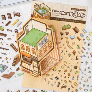 Paquete de 3 pegatinas decorativas de la serie Road Inn, material creativo para paisajismo en miniatura, pegatinas adhesivas - Product Image 1