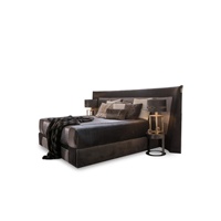 Lit King-size de style italien, luxe léger, pour chambres modèles, hôtels design, réceptions, chambres parentales, villas de loisirs, multifonctionnel
