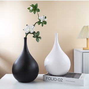 Jarrón Grande de Cerámica Blanca Bisque con Forma Sencilla y Elegante para Decoración del Hogar, Exhibición Floral Hidropónica en la Sala de Estar - Product Image 5