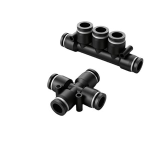 Pneumatic Hose Five Way <b>Connector</b> Pk4 6 8 10 12 <b>Quick</b> Plug Fittings Pbt Material For Industrial Use - Product Image 2
