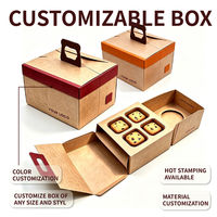 Boîte à cupcakes rectangulaire en kraft personnalisée avec plateau en mousse EVA et PVC, emballage en papier pour pâtisserie, boîte cadeau pour desserts à emporter