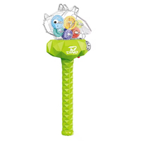 Baguettes de dinosaure lumineuses en plastique à engrenage rotatif transparent fonction sonore allumer des baguettes clignotantes avec bâton pour les enfants