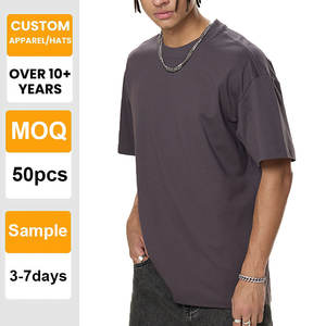 Camiseta al por Mayor con Logotipo Personalizado, de Alta Calidad, Lisa, Gruesa, con Hombros Caídos, 100% Algodón, para Hombre, con Bordado e Impresión - Product Image 1