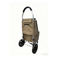 Chariot de courses multifonctionnel en alliage d'aluminium durable, pliable, avec rabat zippé pour fruits et légumes