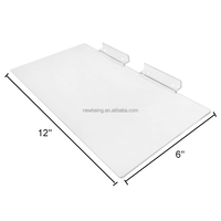 Mur à lattes personnalisé 12 ''X 6'' plat en styrène transparent étagère à chaussures présentoir mural à lamelles en acrylique