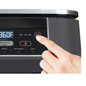 2024 penggorengan udara ganda dengan keranjang ganda Digital Led kontrol layar sentuh kompor tekanan listrik baja tahan karat Oven penggoreng udara