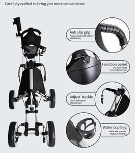 Carrito de Golf Plegable de Aluminio de 3 y 4 Ruedas, Nuevo Diseño, Venta Caliente, Carrito de Empuje Manual con Soporte para Paraguas - Product Image 2