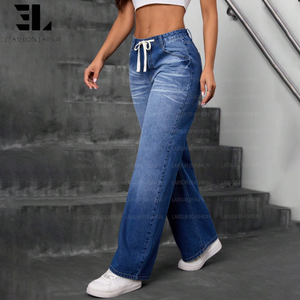 LARSUR Xintang Guangzhou Cina Fabbrica Produttrice di Jeans in Denim Fornitore Grossista Jeans Classici Larghi da Donna - Product Image 4